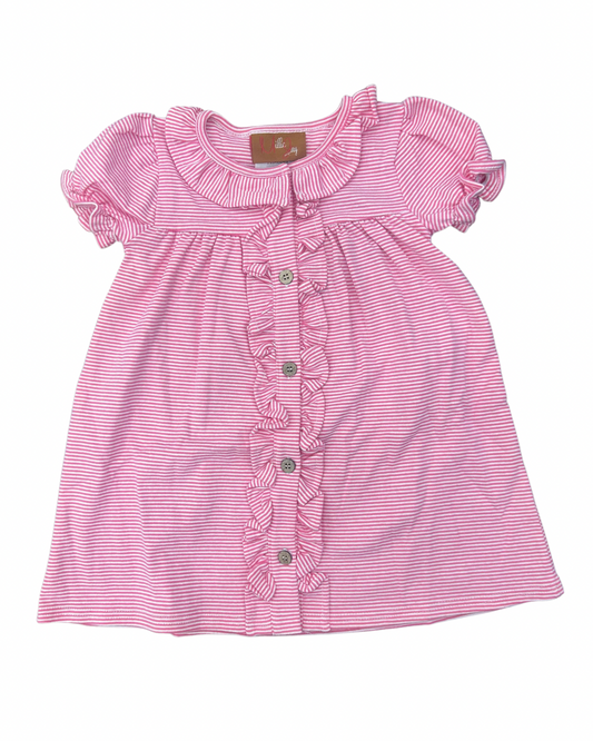 Abigail SS Dress- Pink Stripe