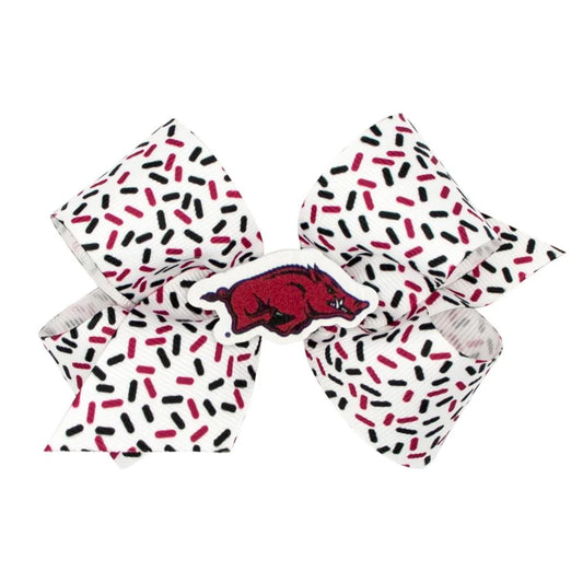 Arkansas Razorback Confetti Grosgrain Bow