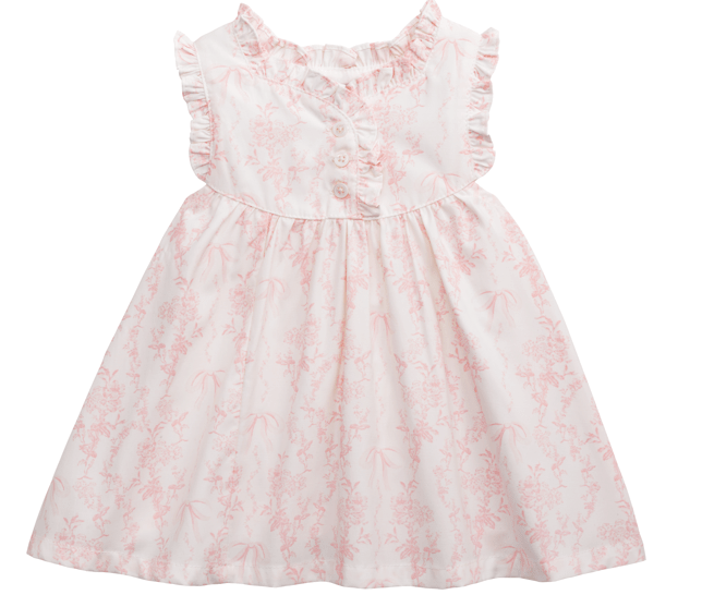 Pink Toile Baby Dress