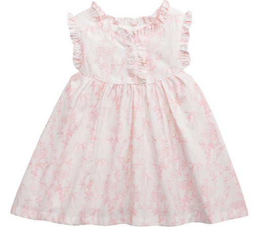 Pink Toile Baby Dress