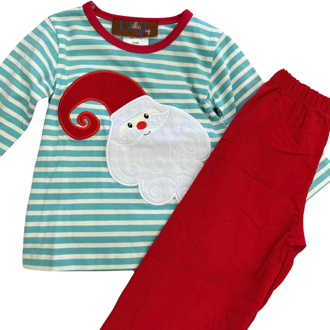 Santa Appliqué Boy Pant Set