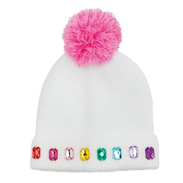 Rainbow Row Rhinestone Beanie Hat