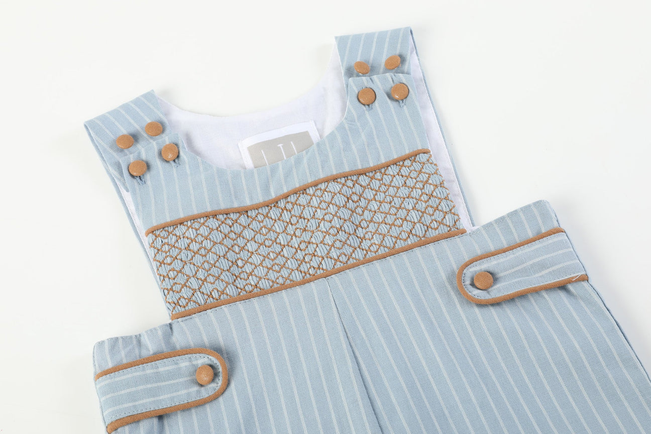 Blue Pinstripe Smocked JonJon