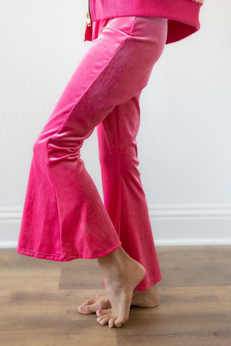 Magenta Velvet Bell Bottoms