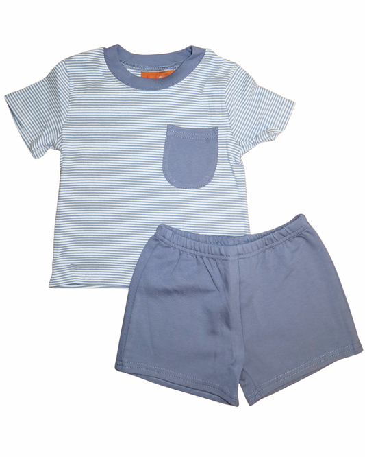 Hudson Short Set- Denim Blue