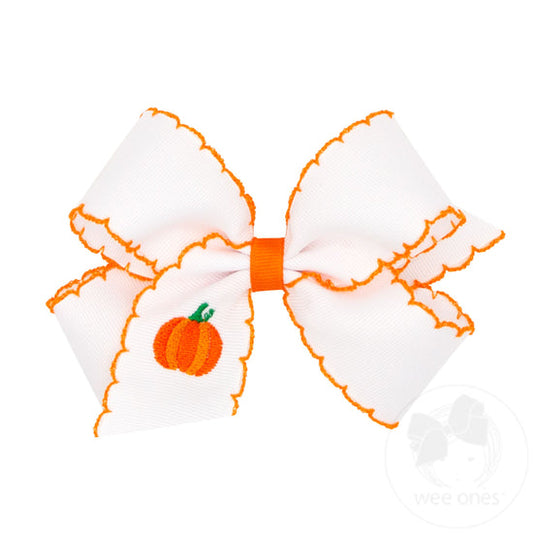 Moonstitch Embroidered Pumpkin Bow