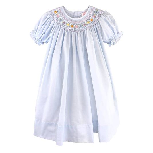 Bishop Smocked Pastel Floral Dress