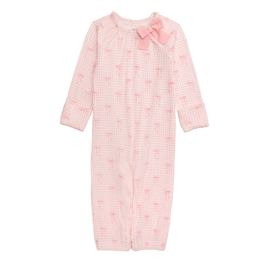 Pink Gingham Bow Convertor Gown
