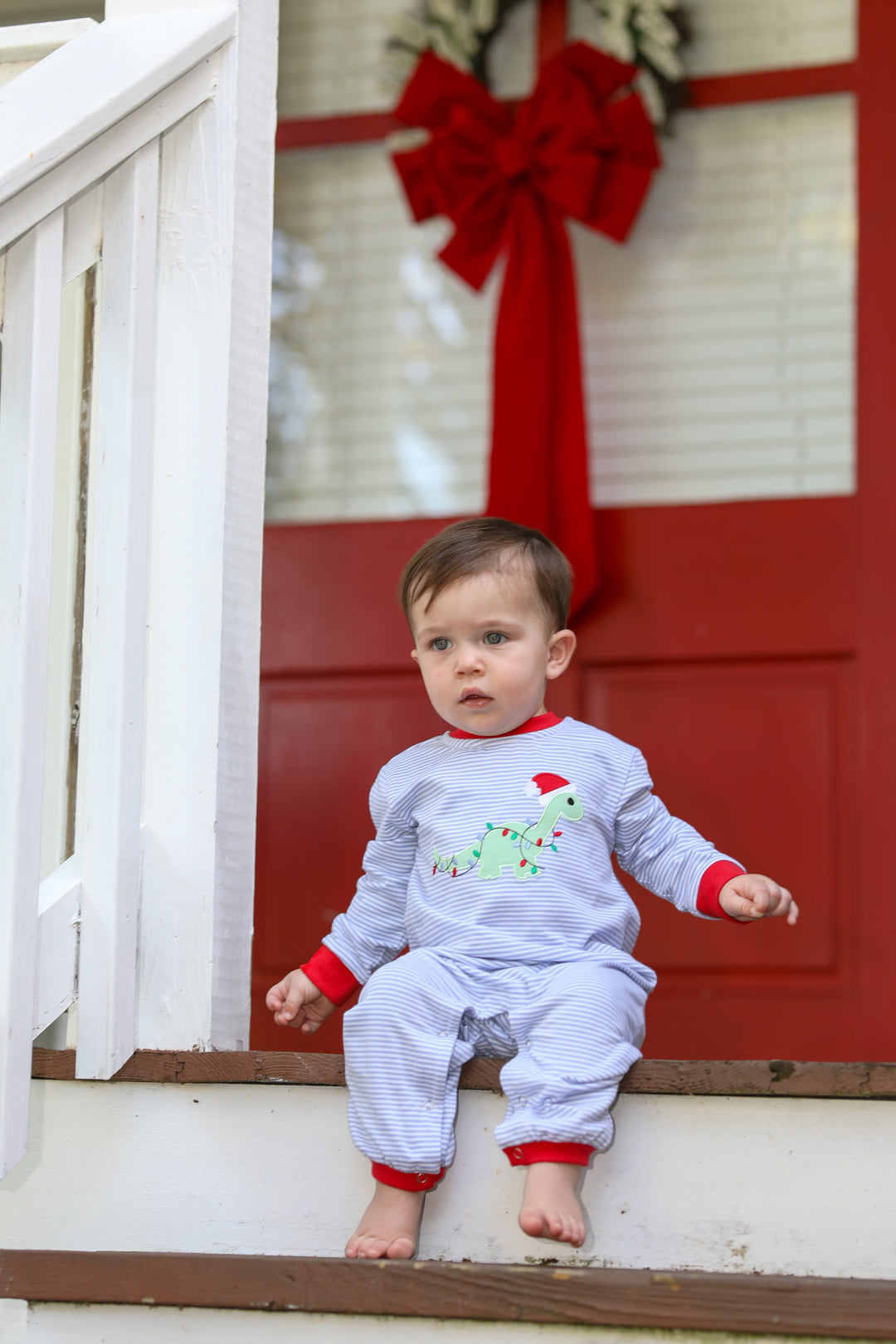 Christmas Lights Dino Romper