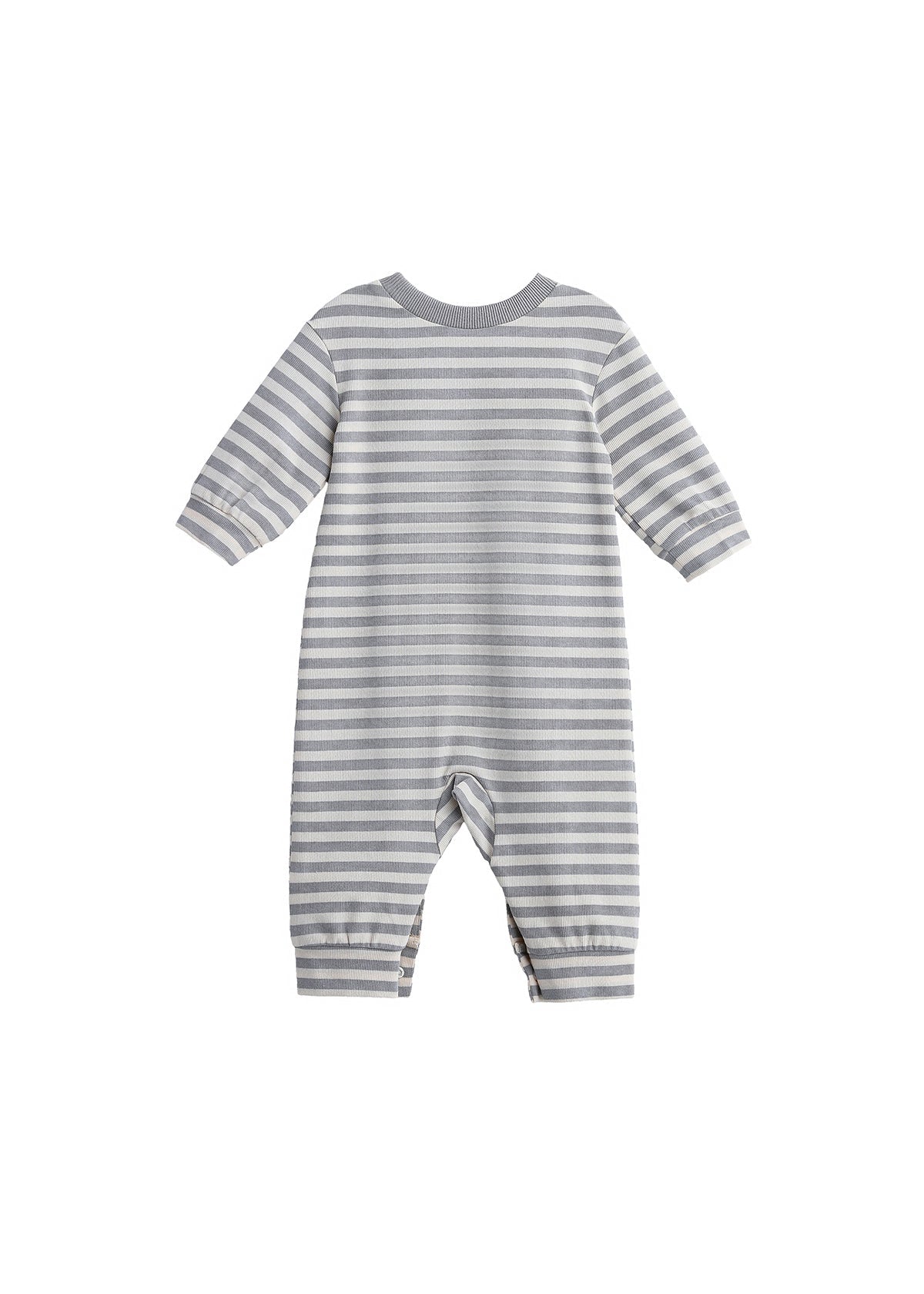Ethan LS Striped Ribbed Romper