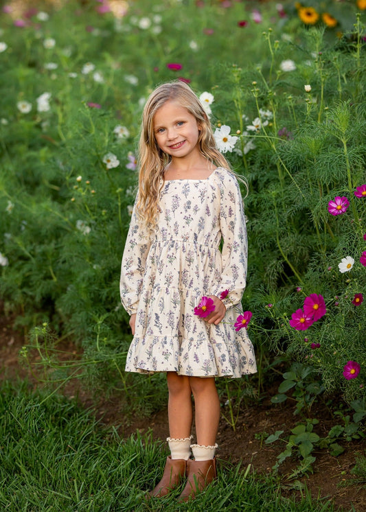 Gracie LS Floral Tiered Dress