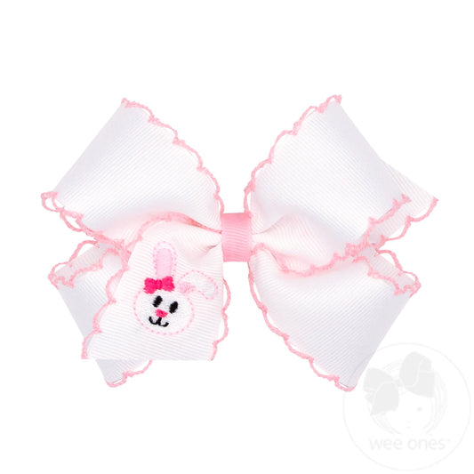Bunny Face Moonstitch Grosgrain Bow