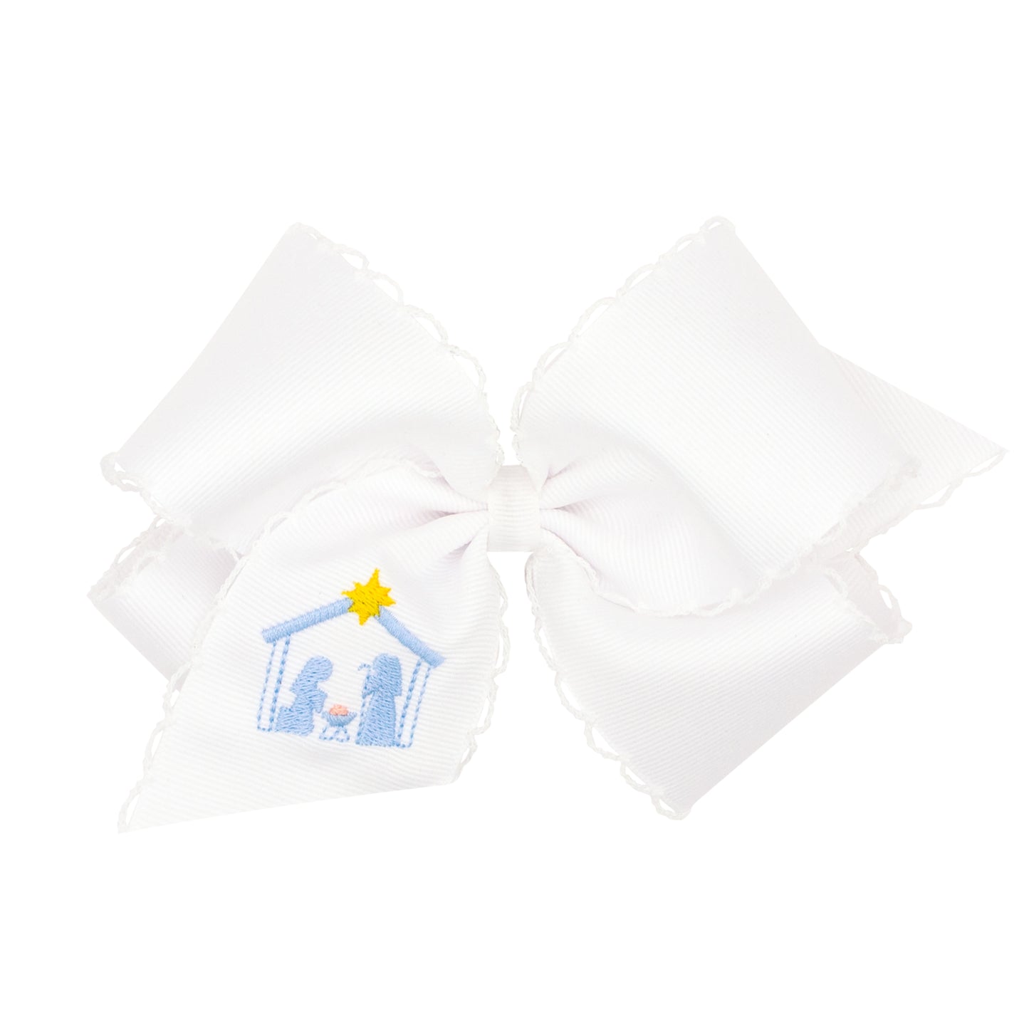 Nativity Moonstitch Edge Bow