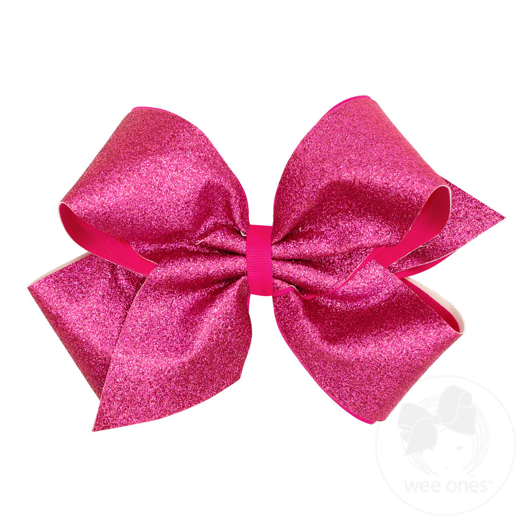 King Party Glitter Girls Hair Bow
