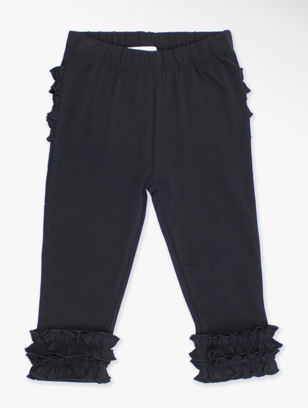 Black Leggings- Ruffled Rear + Ankle
