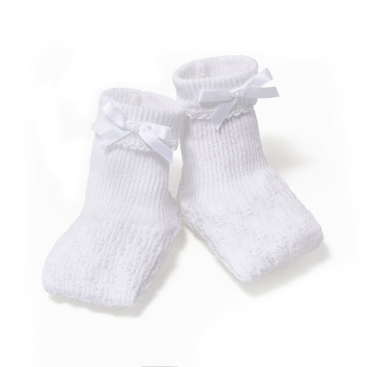 Paty Inc. White Bow Booties