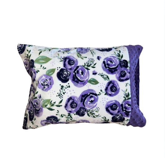 Purple Floral Minky Pillow