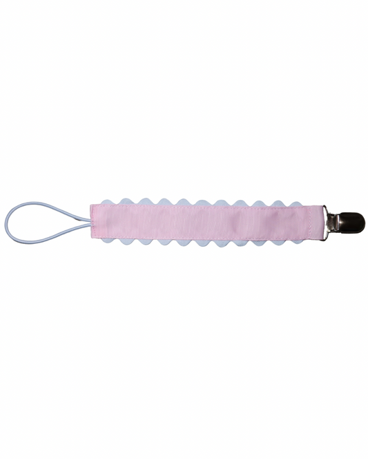 Pink Scallop Paci Holder