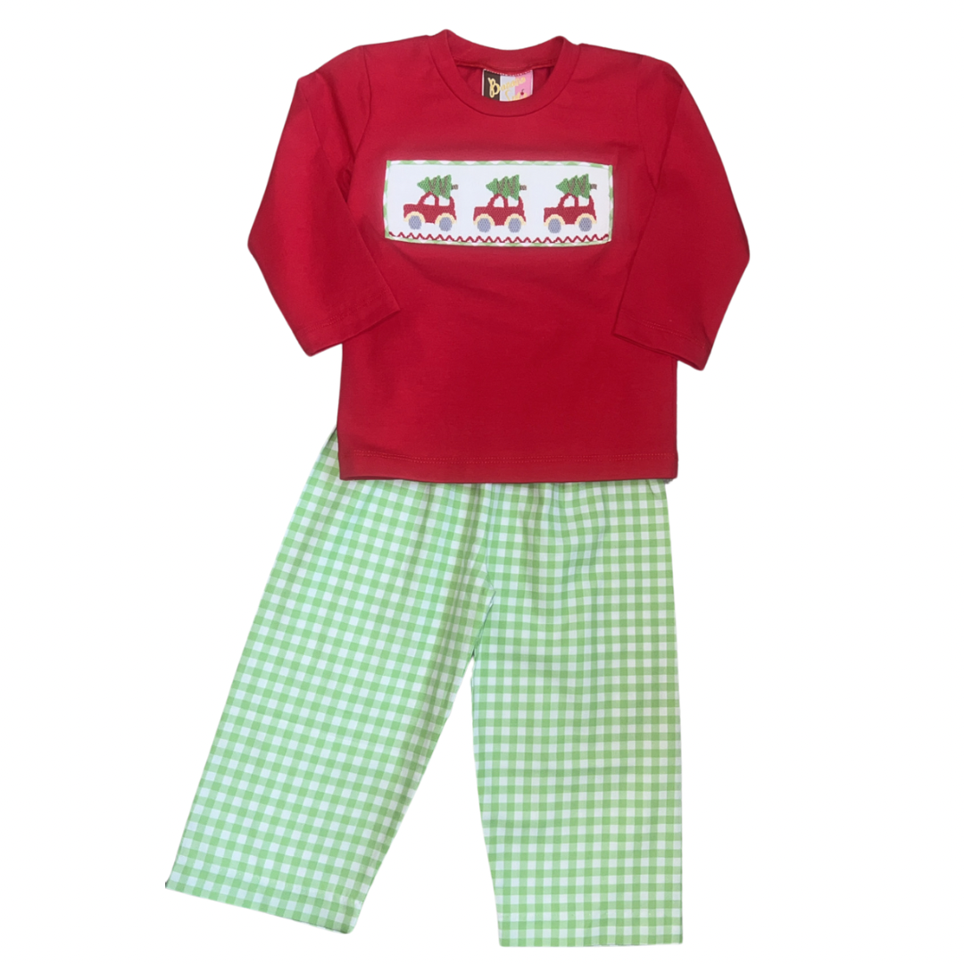 Christmas Truck Smocked Set