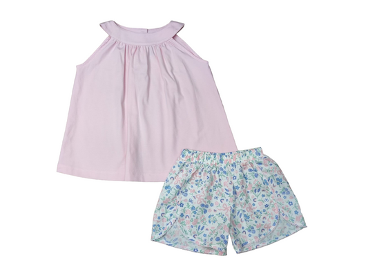 Tickled Pink Bow Short Set