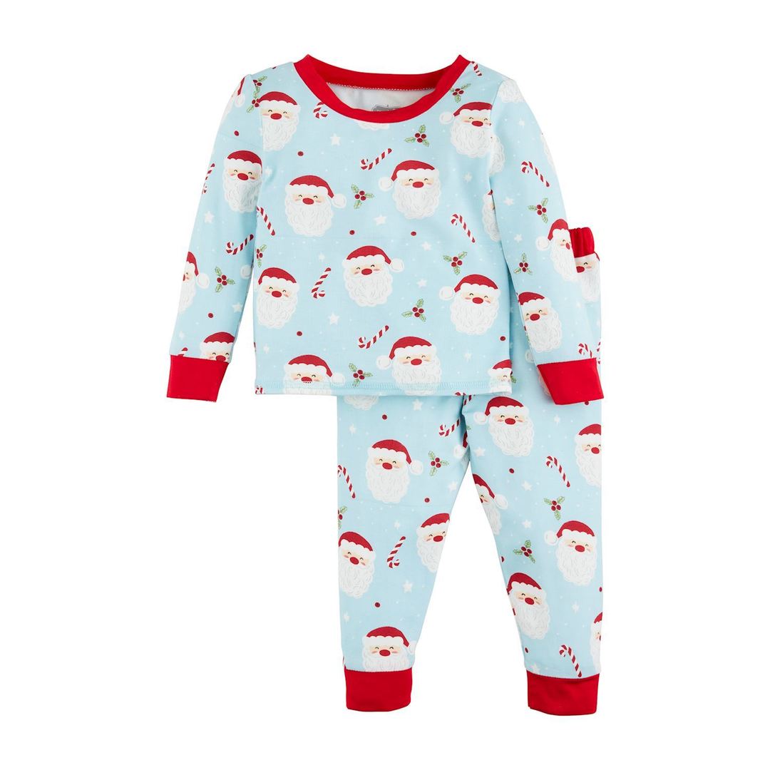 Blue Santa Glow Pajama Set