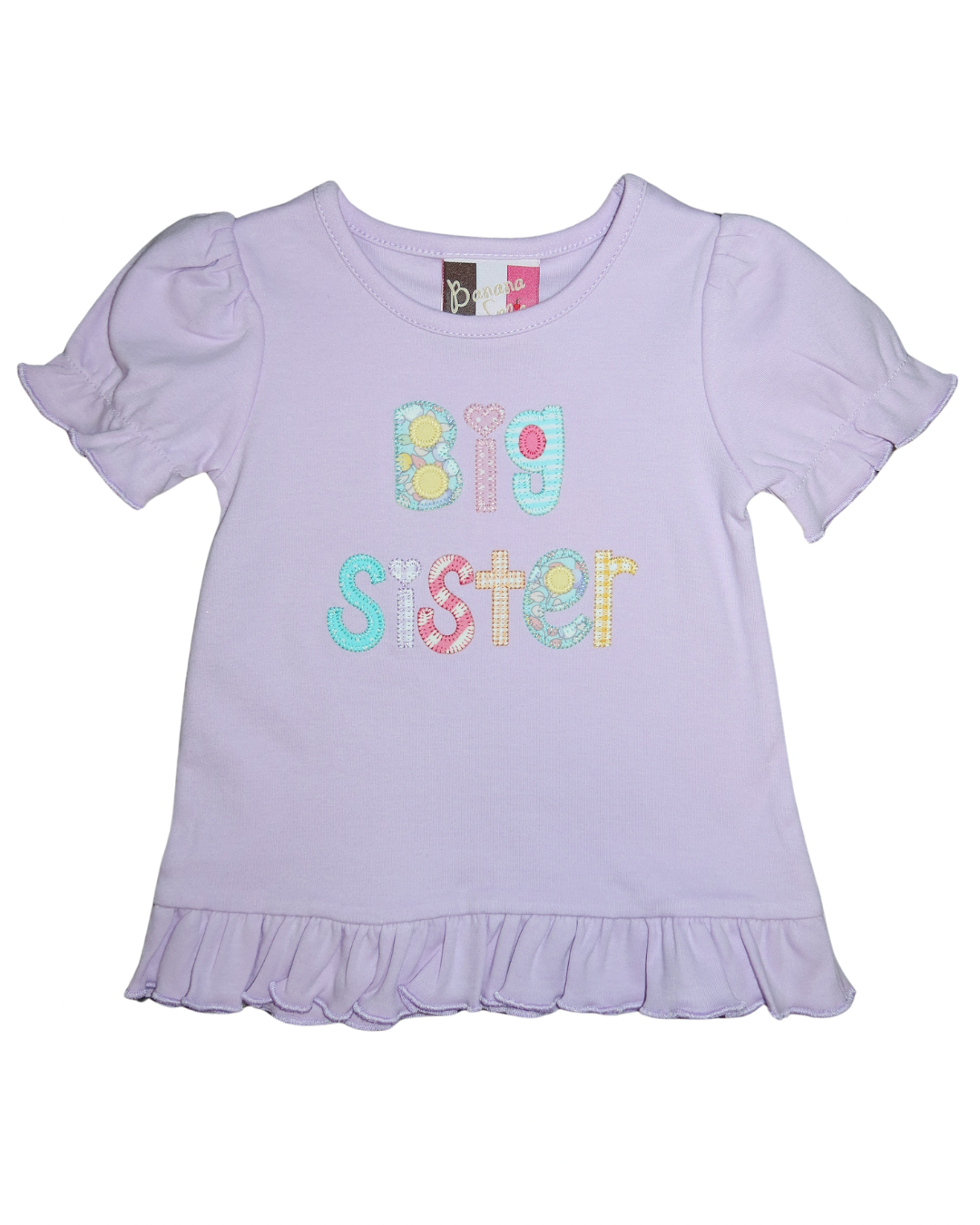 Big Sister Lavender Appliqué Top