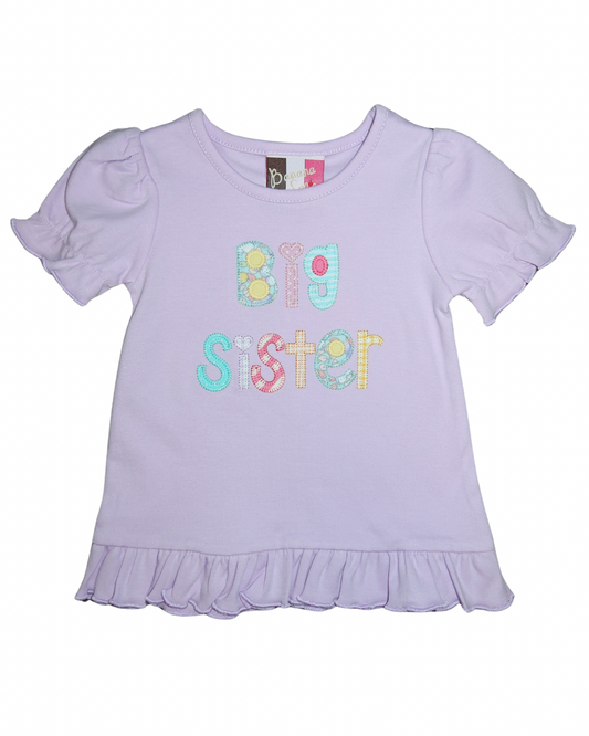 Big Sister Lavender Appliqué Top