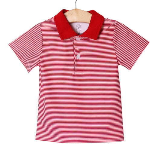 Dawson Performance Polo- Red Stripe