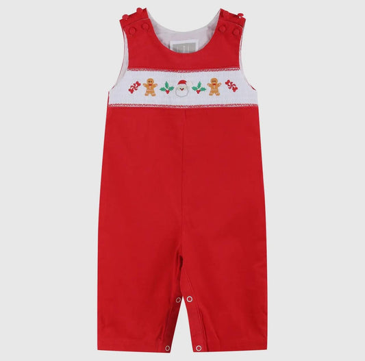 Red Velour Christmas Smocked JonJon