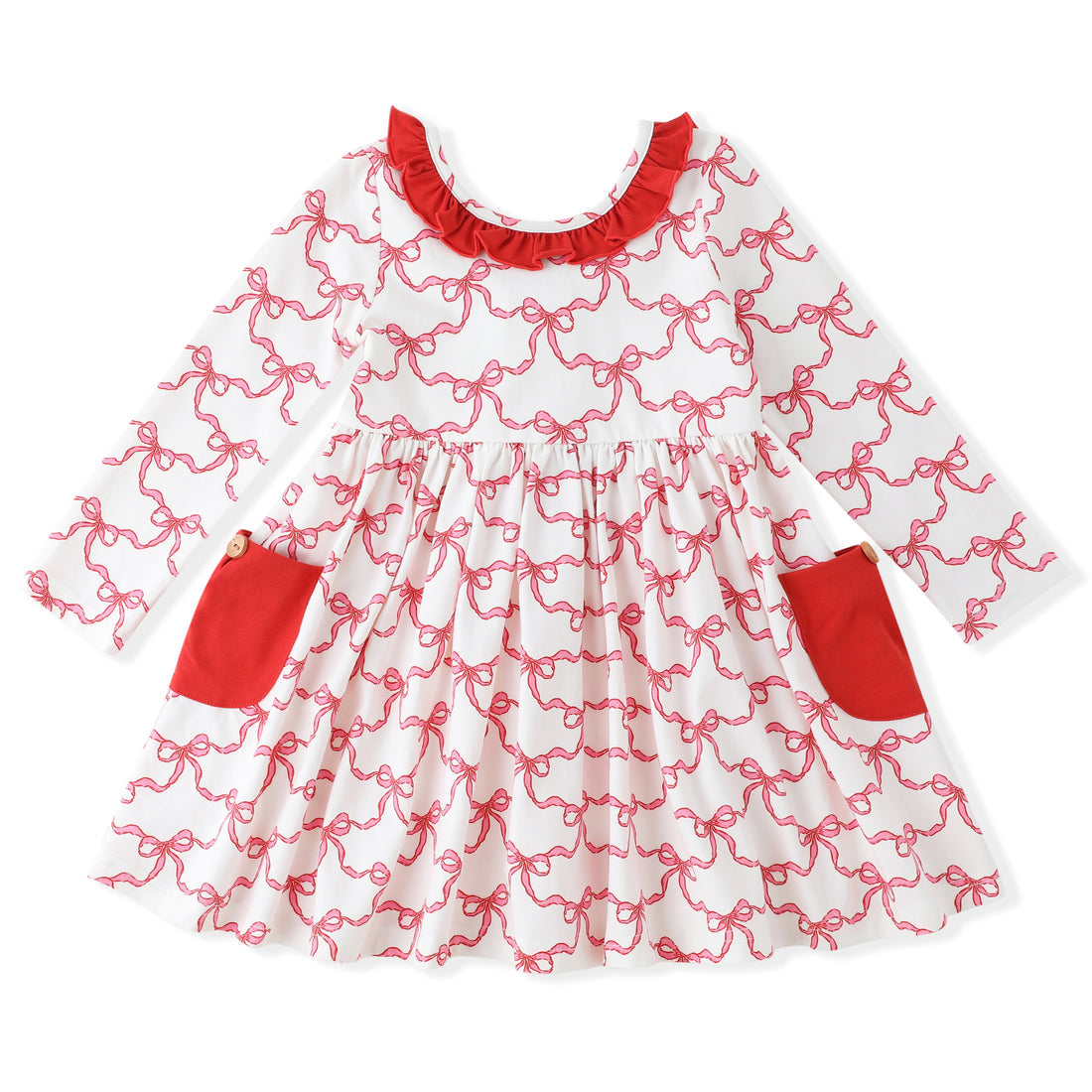 Bow Pocket Twirl Dress