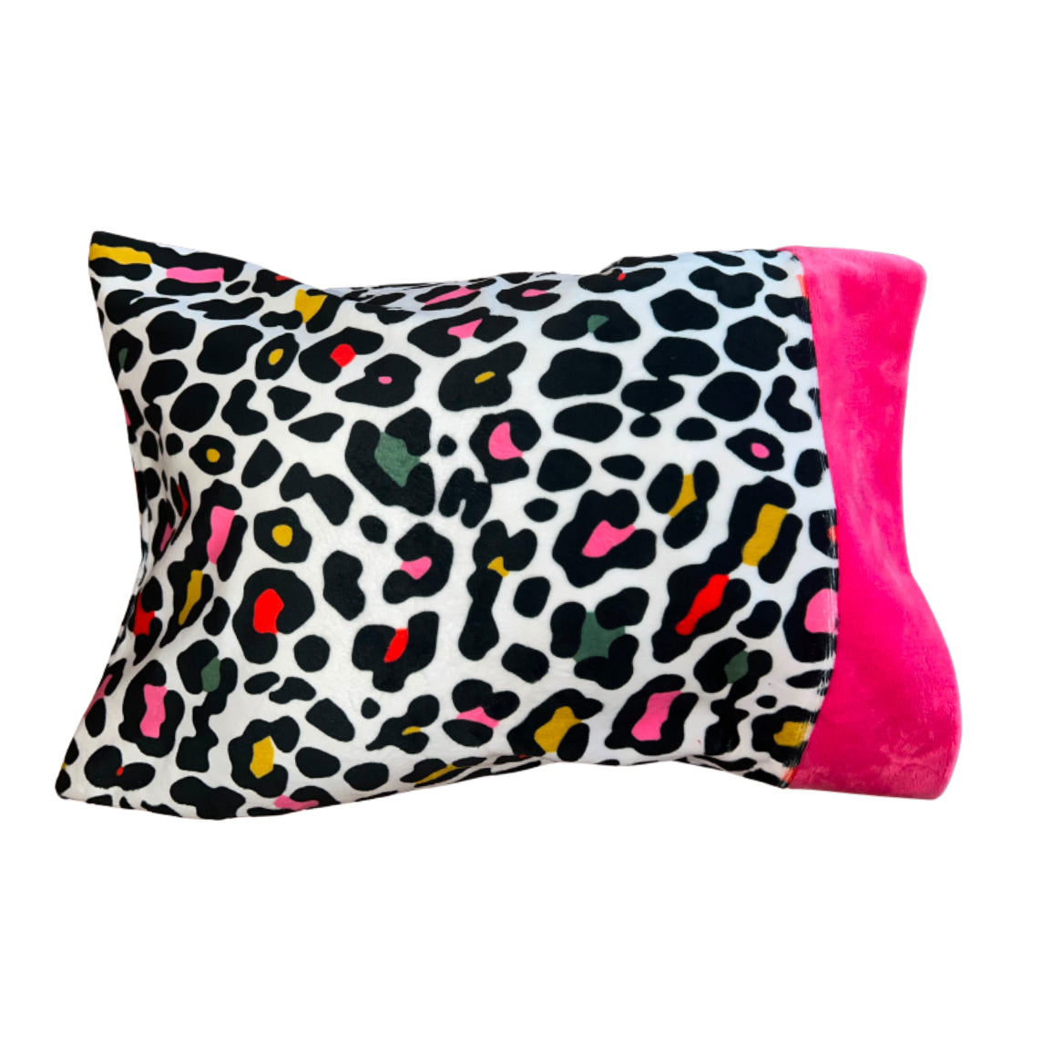 Colorful Leopard Girl Minky Pillow