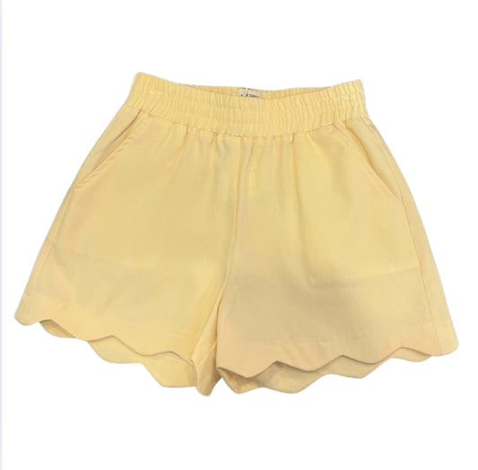 Laura Soft Yellow Scallop Shorts