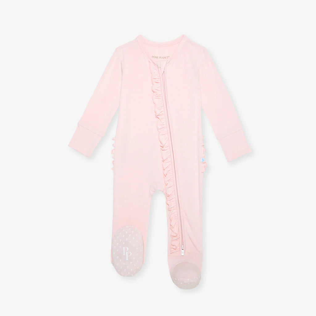 Sweet Pink Ruffled Footie