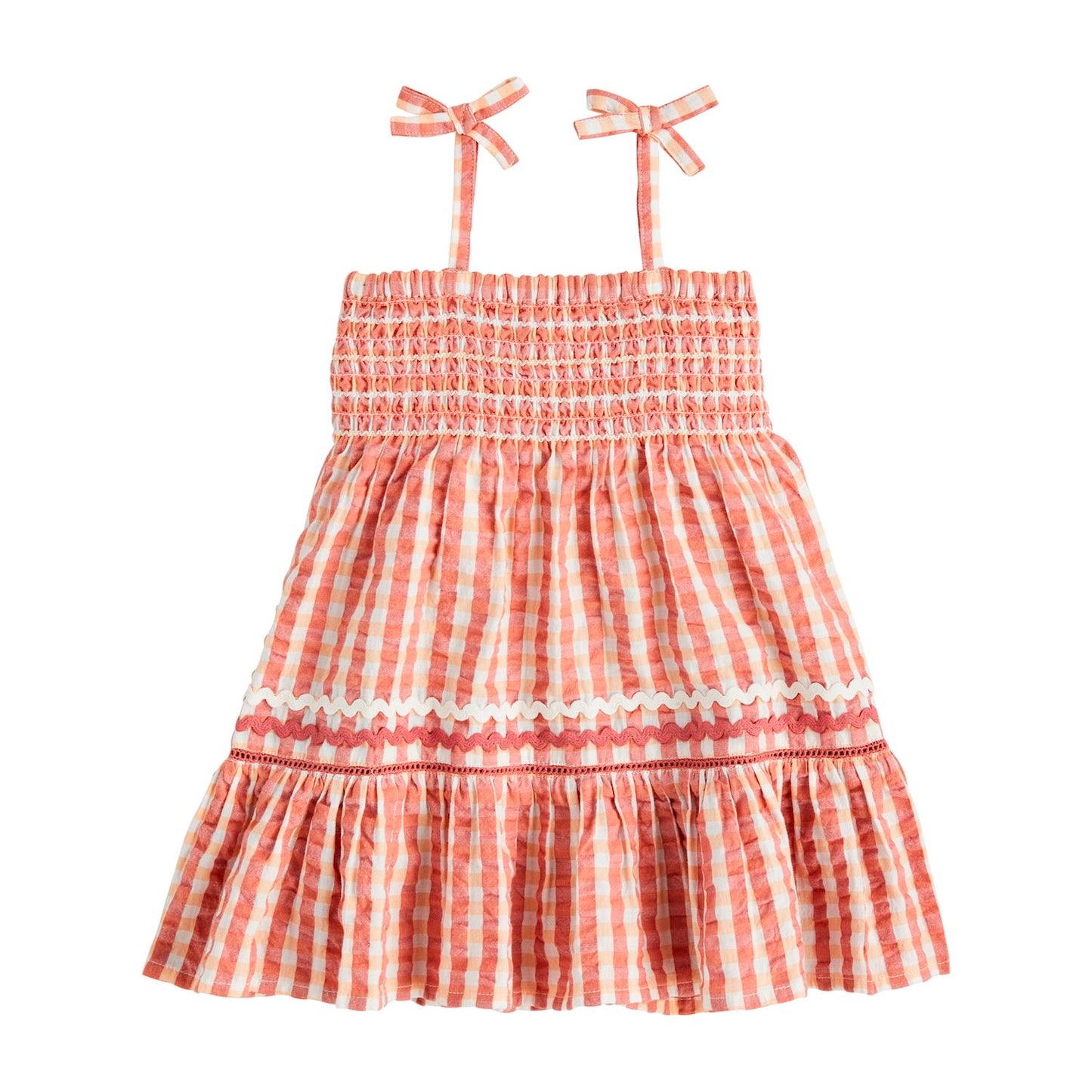 Smocked Check Dress