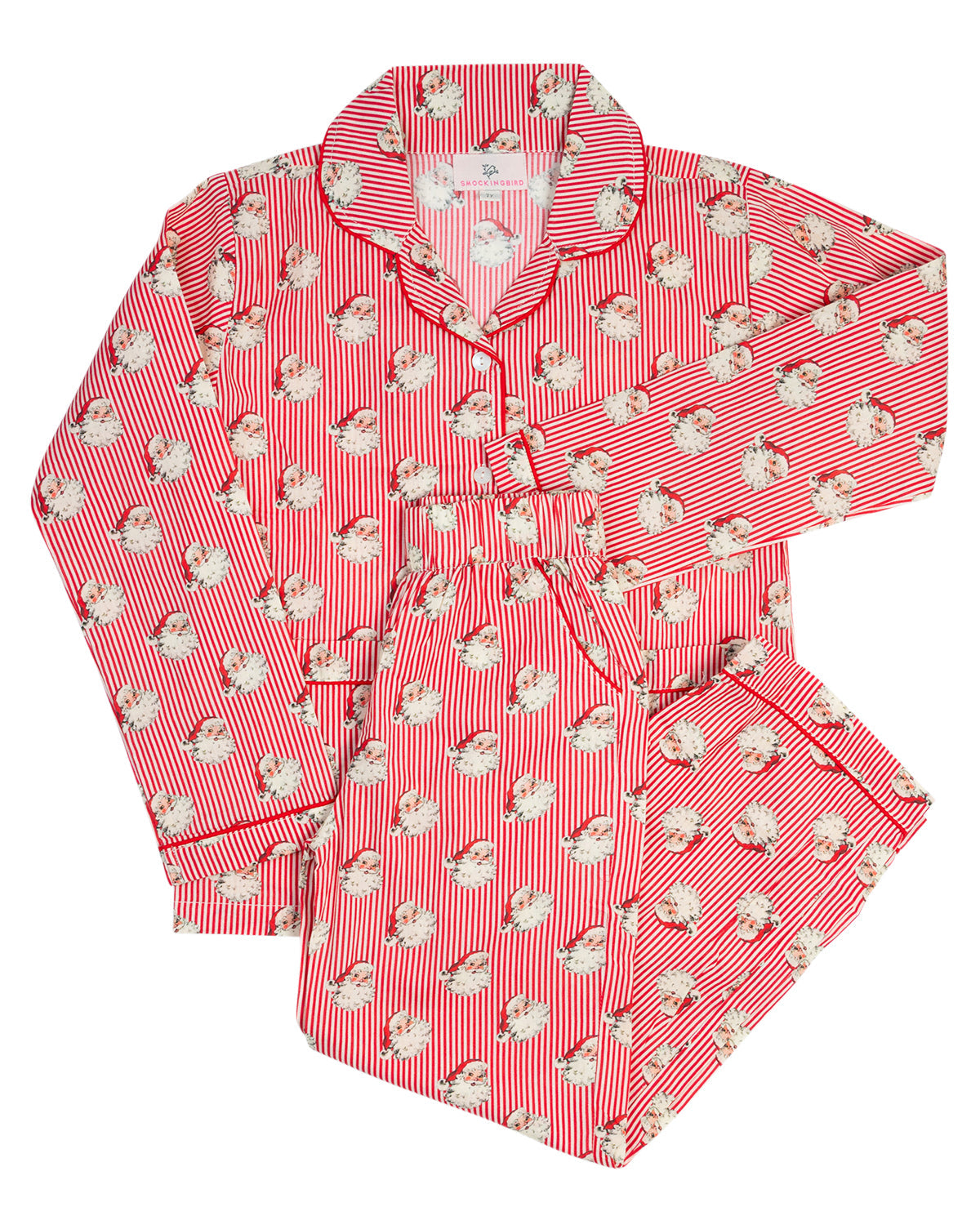 Red Striped Vintage Santa Pajama Set