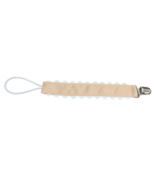 Khaki Scallop Paci Holder