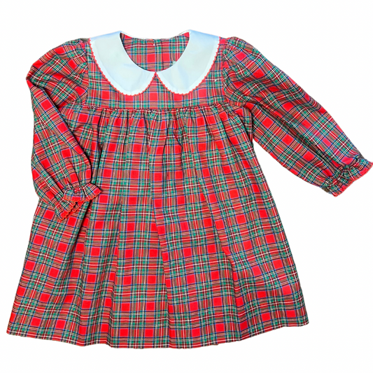 Red/Green Plaid Peter Pan Collar Dress