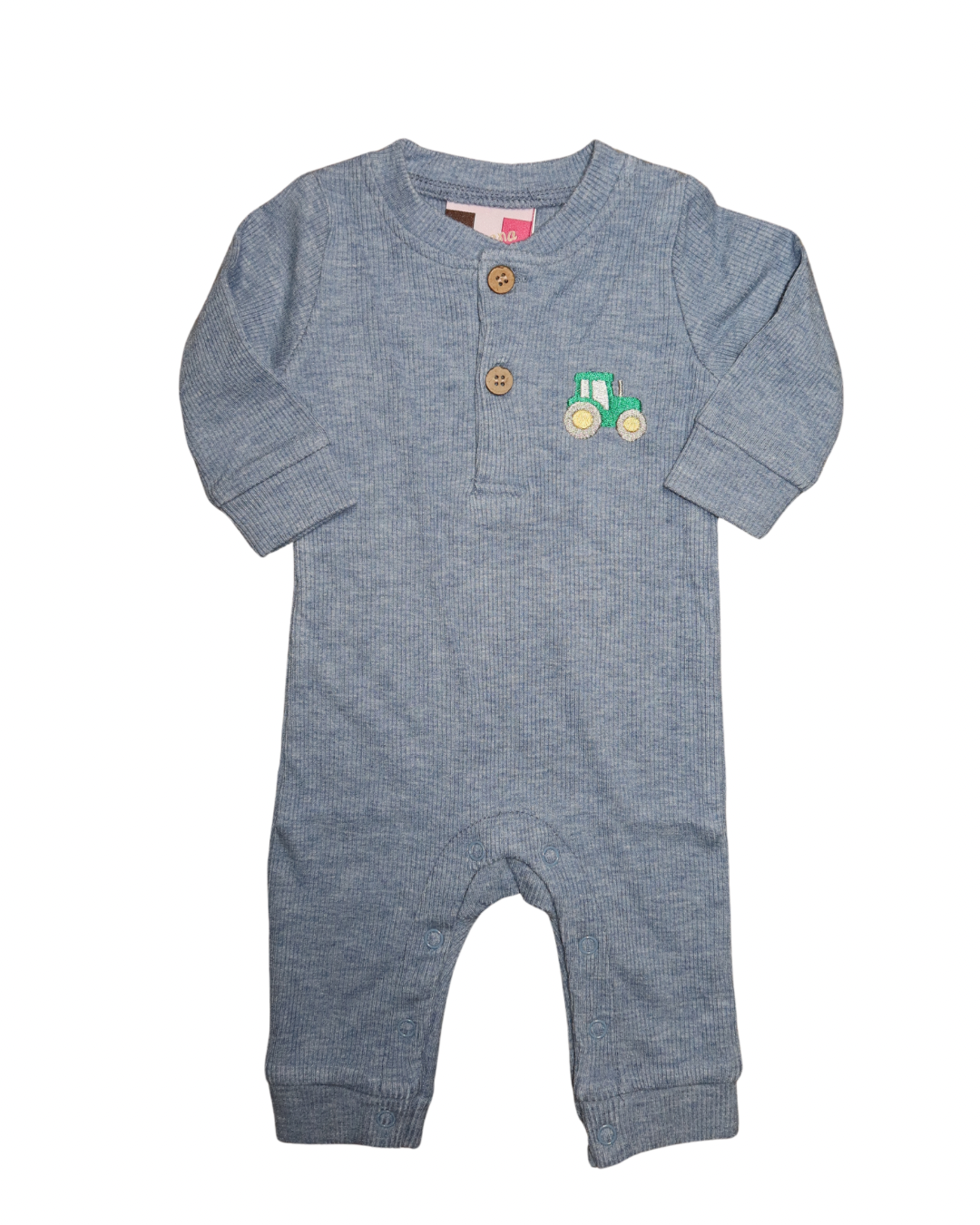 Tractor Embroidered Boy Romper