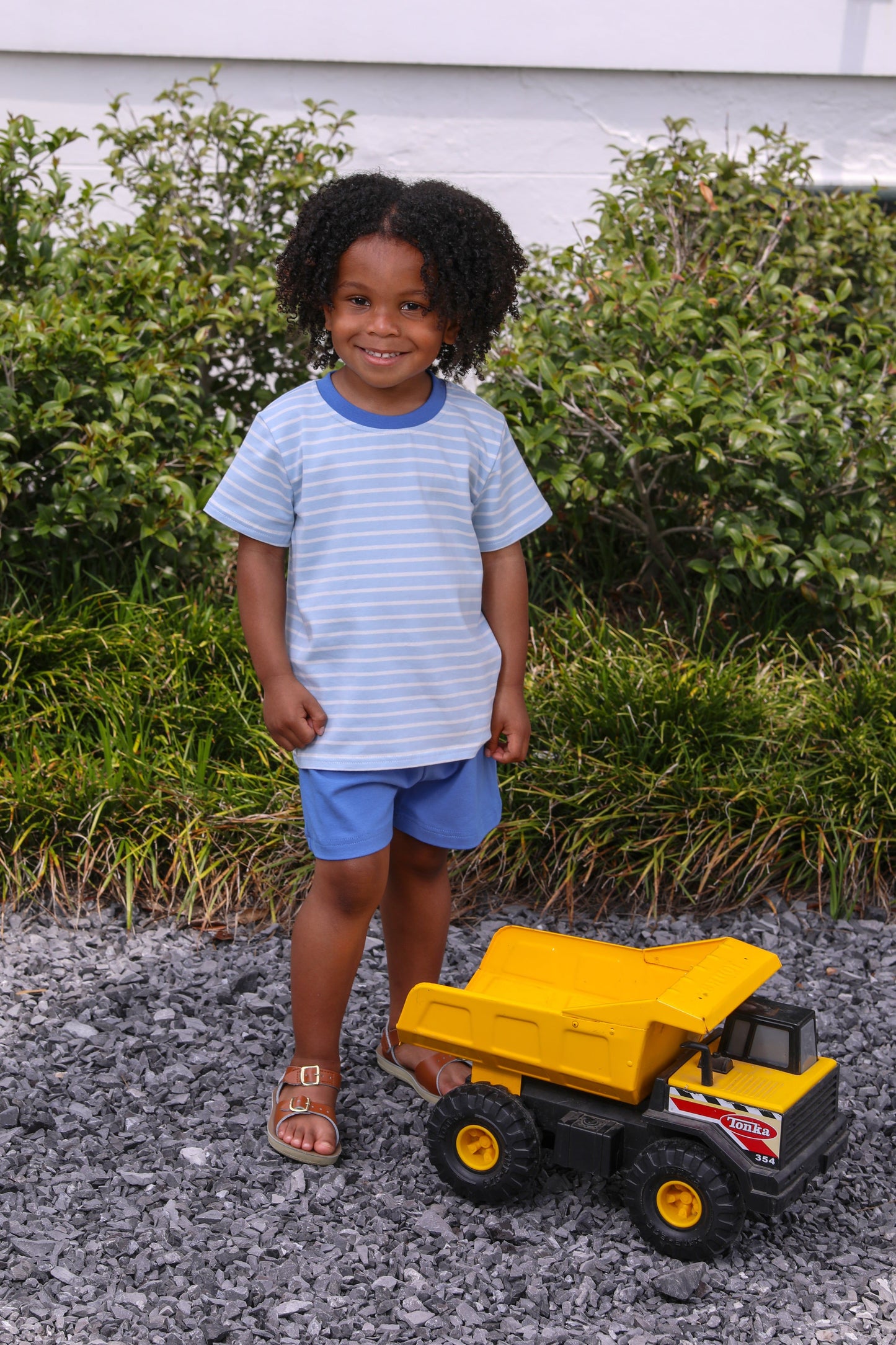 Drew Short Set - Sky Blue Stripe