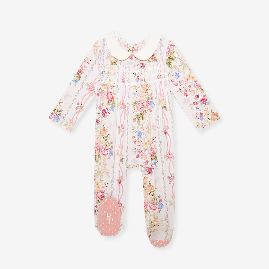 Janey Smocked Ruffled Footie