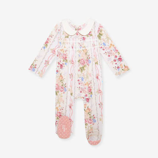 Janey Smocked Ruffled Footie