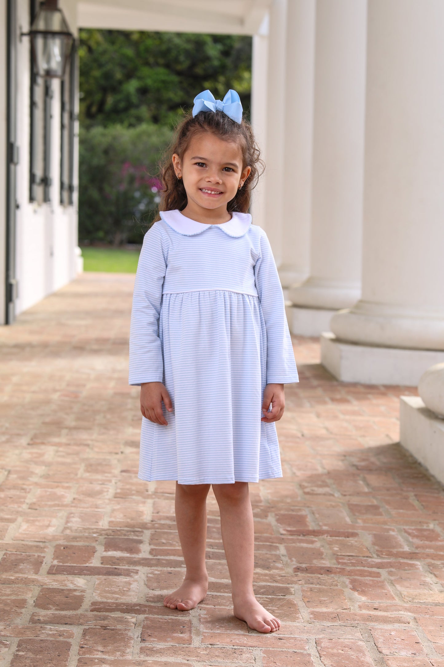 Claire Light Blue Stripe Dress