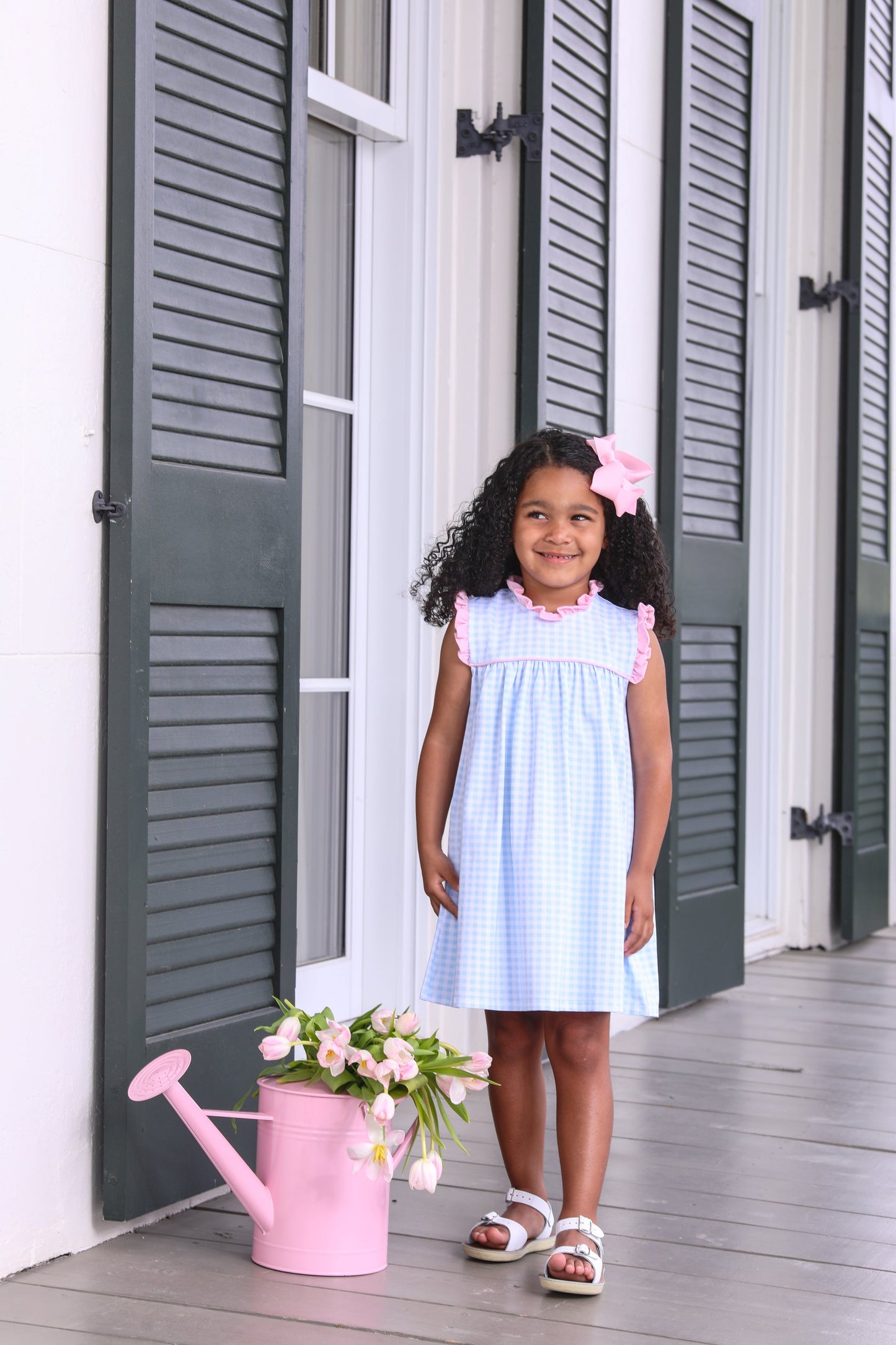 Merideth Dress - Lt Blue/ Lt Pink Gingham