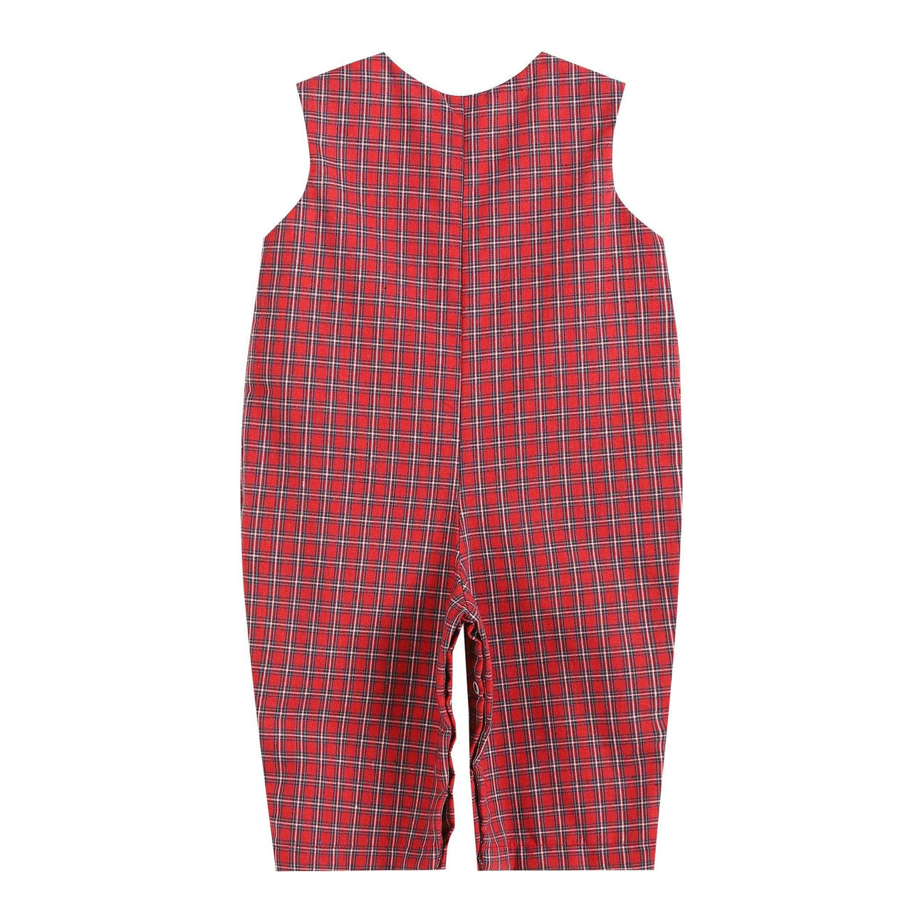 Red Plaid Fuzzy Santa Overalls