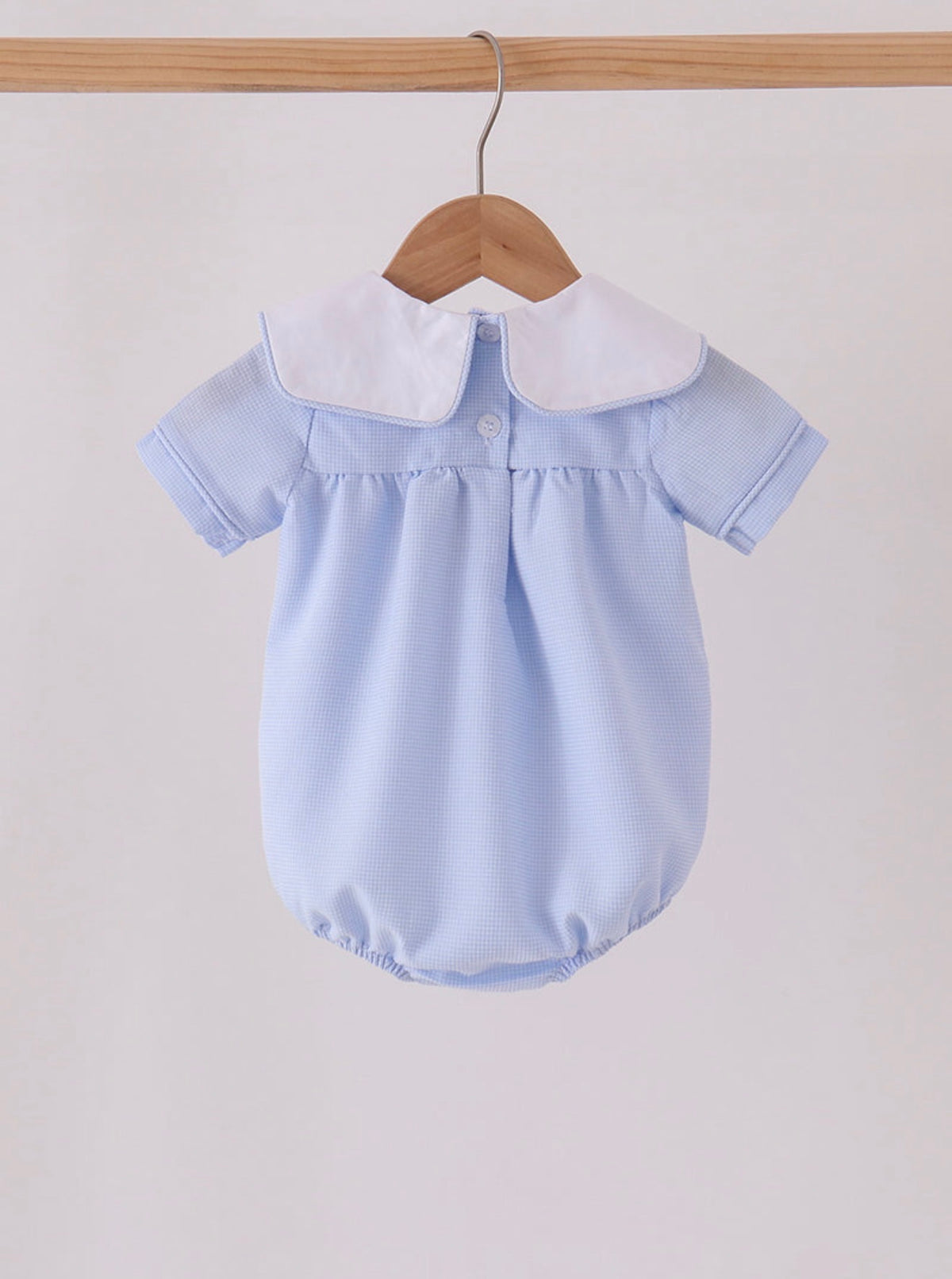 Blue Turkey Embroidered Plaid Bubble