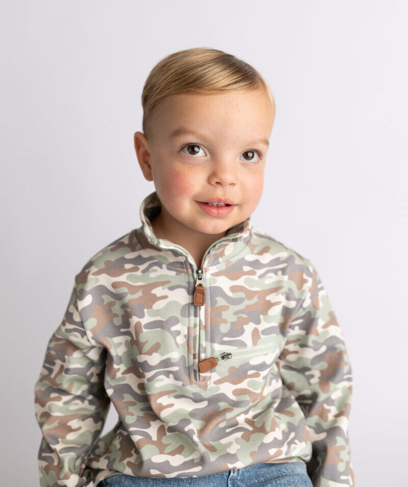 Kingston 1/4 Zip Pullover- Camo