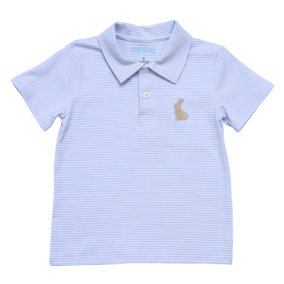 Blue Stripe Bunny Polo