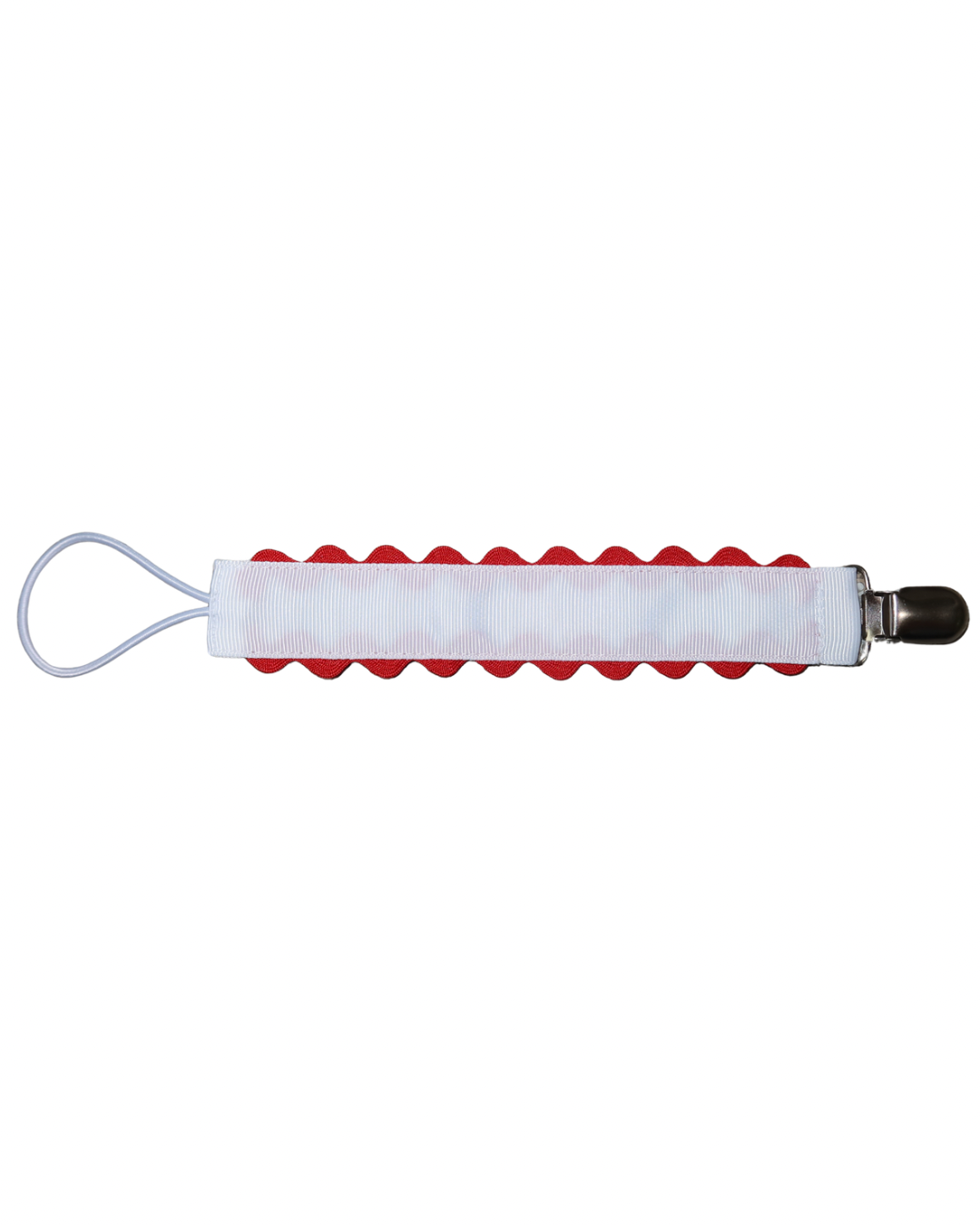 Red Scallop Paci Holder
