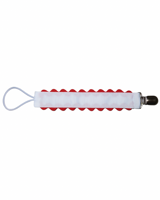 Red Scallop Paci Holder