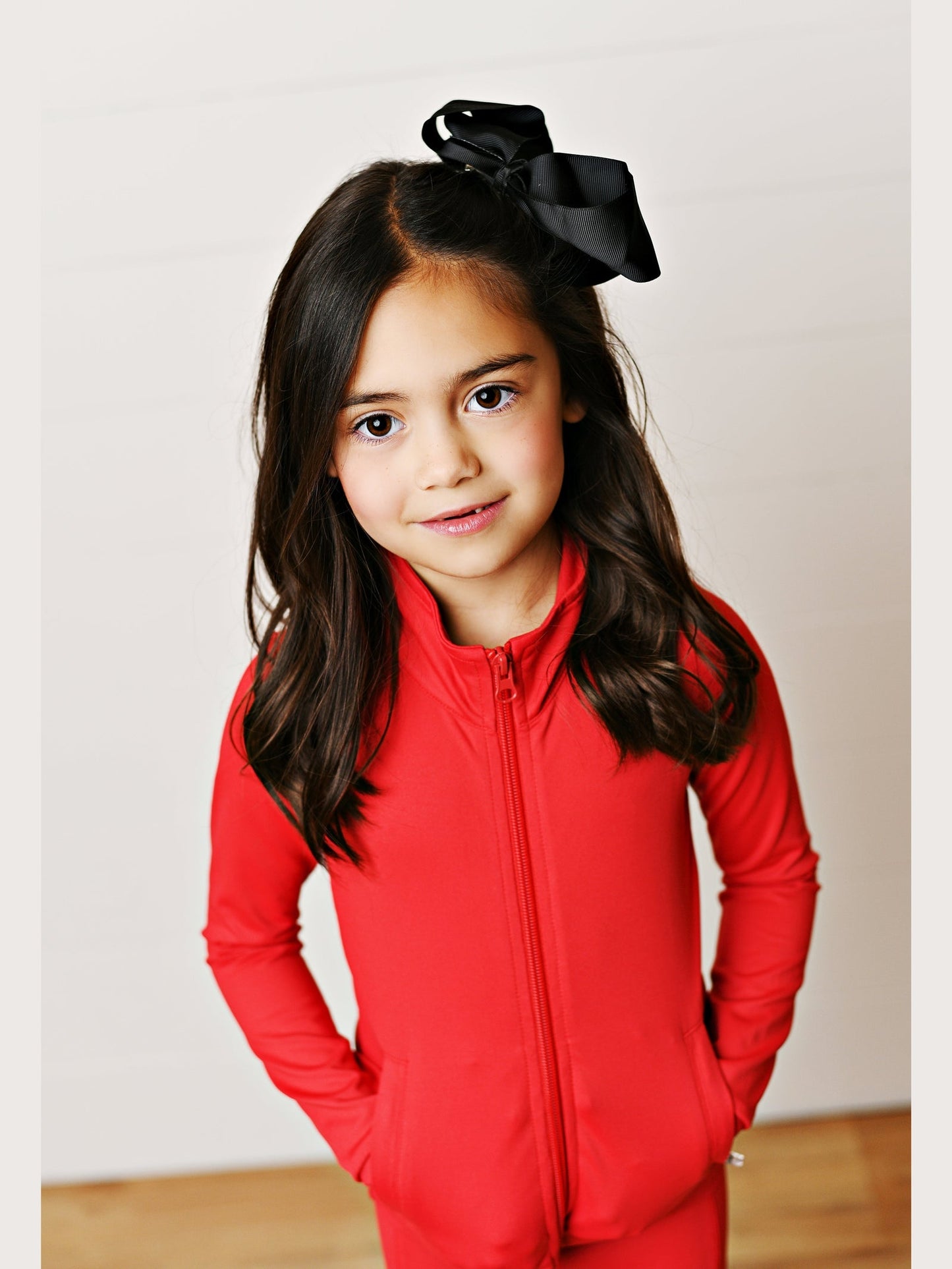 Athletic Zip Up Jacket- Scarlet